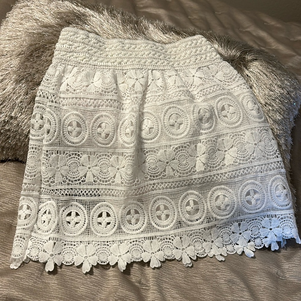White mini skirt